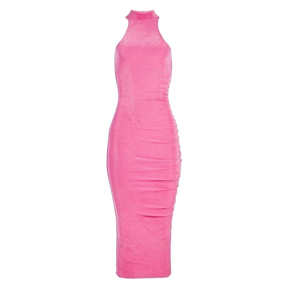 Ser.O.Ya long jersey knit bodycon figure hugging stretch dress.
